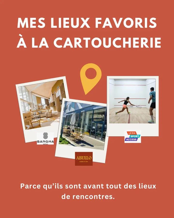 Mes lieux favoris à la Cartoucherie : Sangha Hotels, le restaurant Abuelo et UCPA Sport Access. Parce qu’ils sont avant tout des lieux de rencontres.